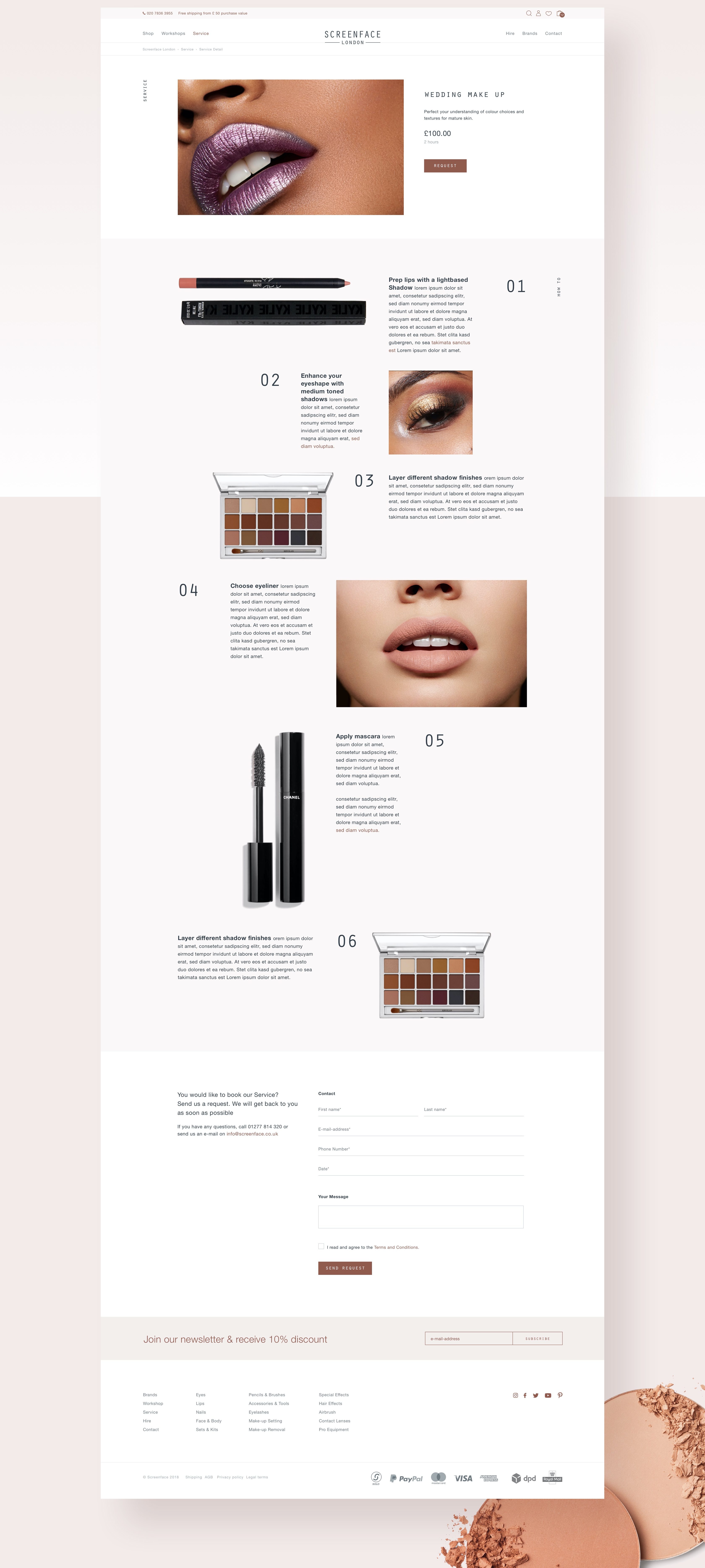 Screenface London category and product listing pages
