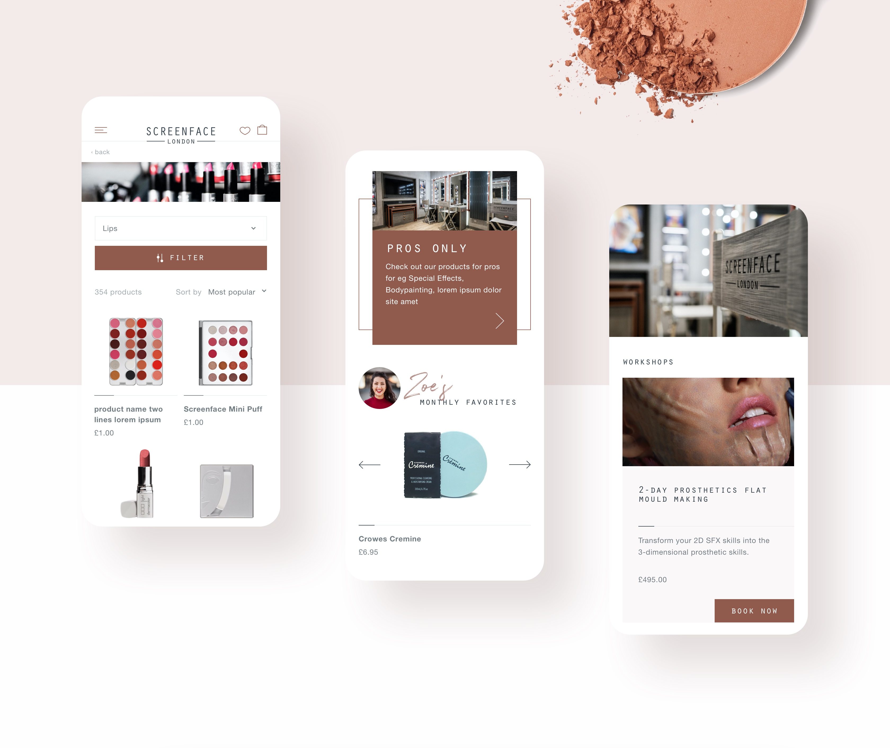 Screenface London product detail page