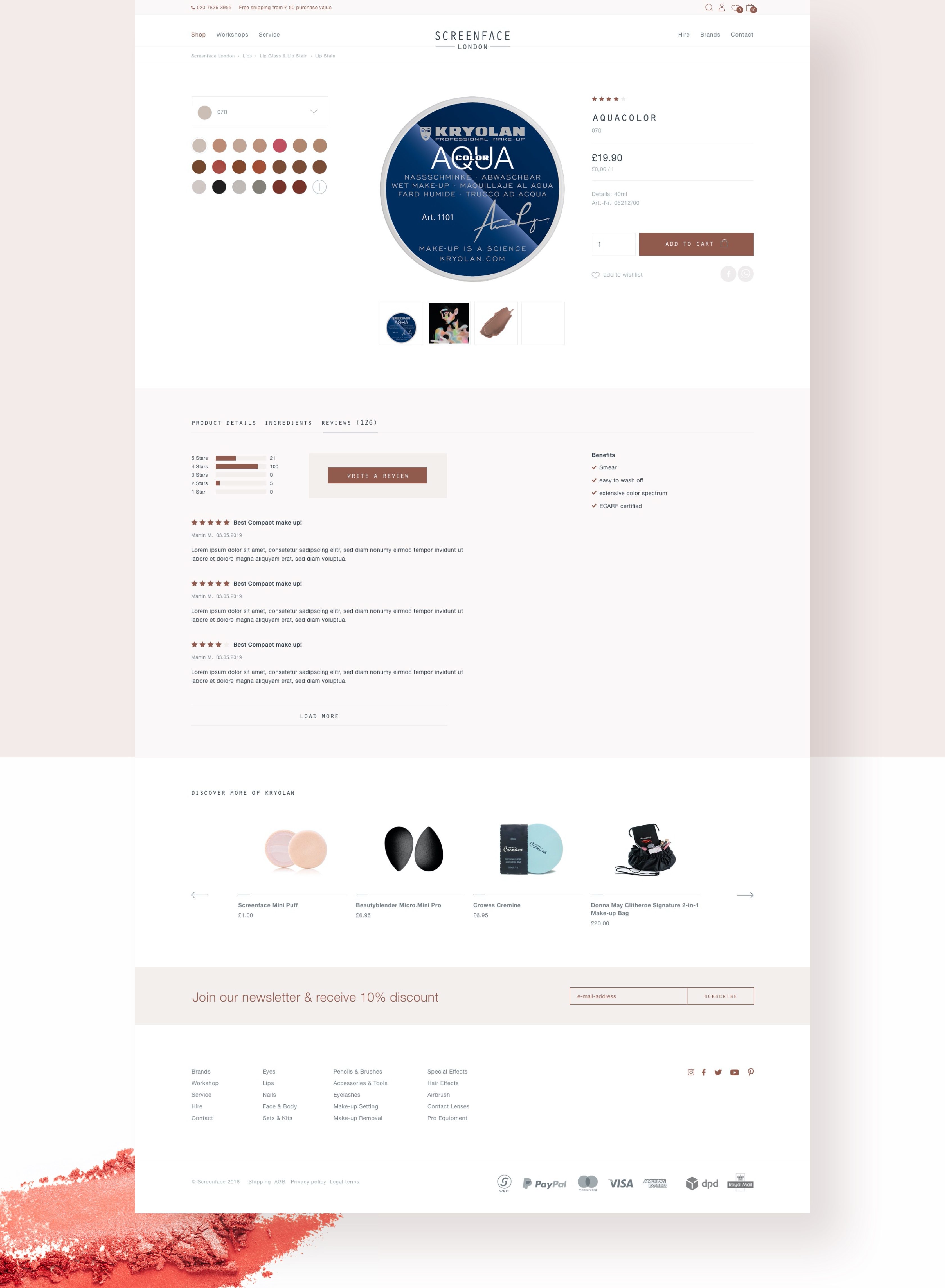Screenface London editorial and brand content pages