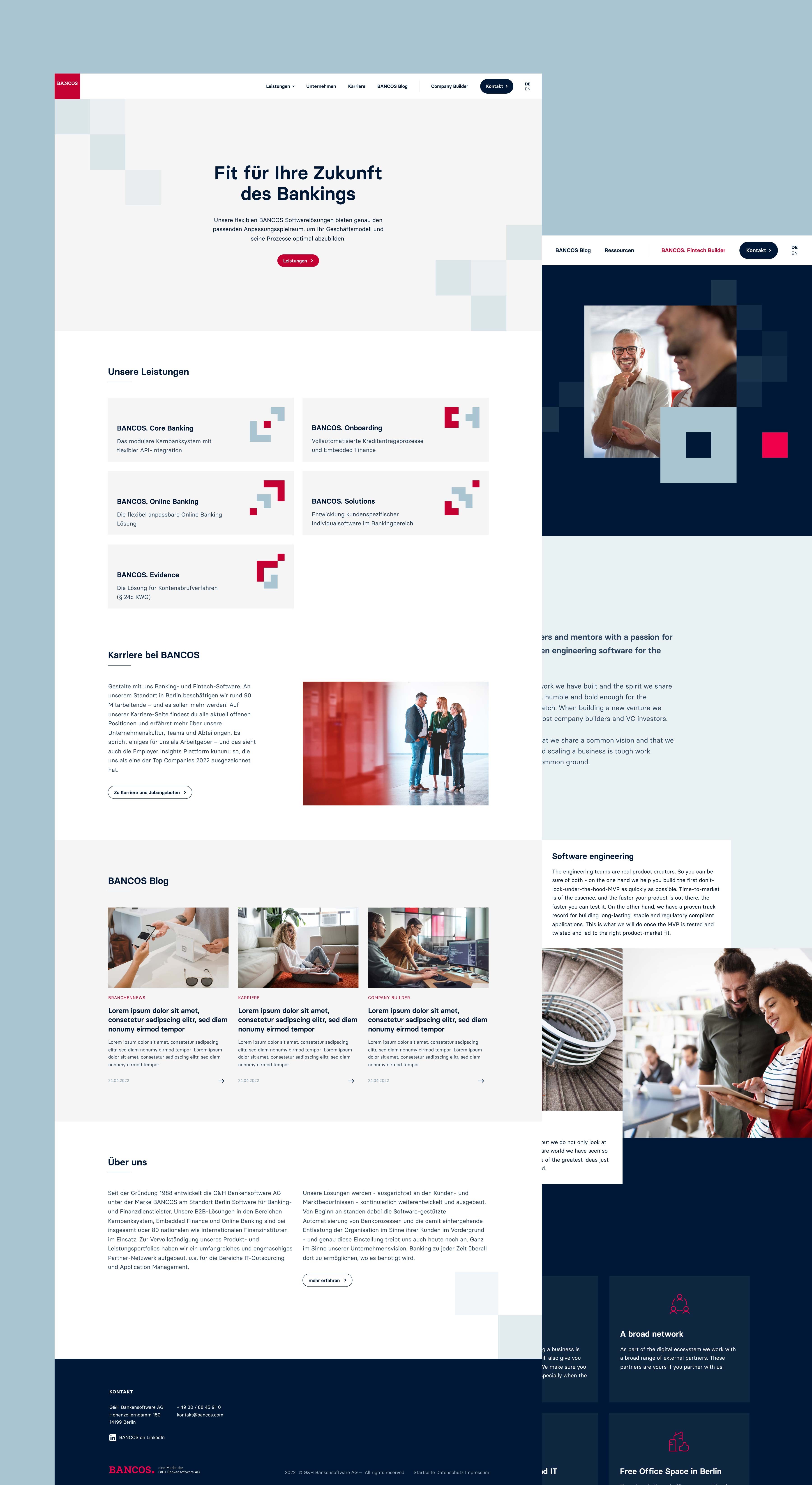 BANCOS Benutzeroberflächen für Online-Banking und Kunden-Onboarding