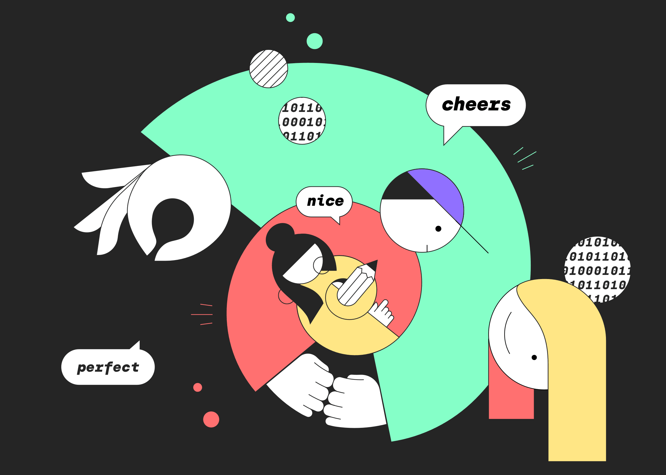 cheers digital solutions brand identity with playful shapes and colours